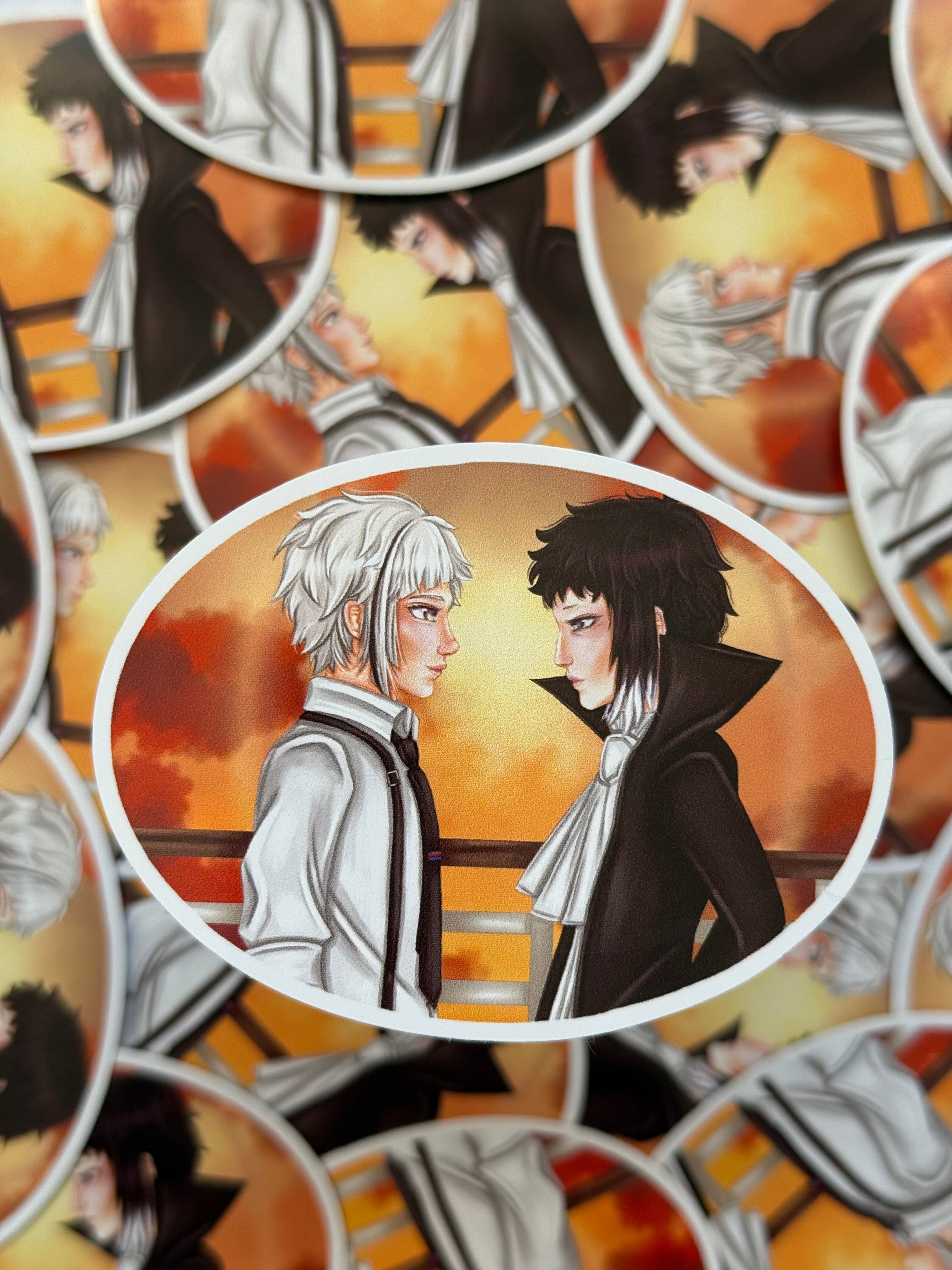 Weretiger and vampire sticker