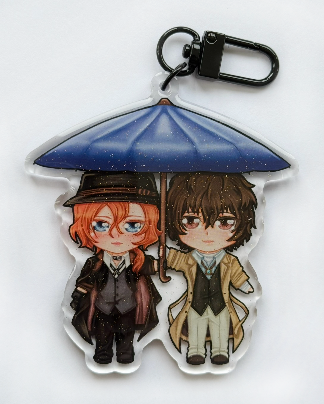 Double black umbrella keyring