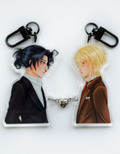 Detective anime magnetic heart keyrings