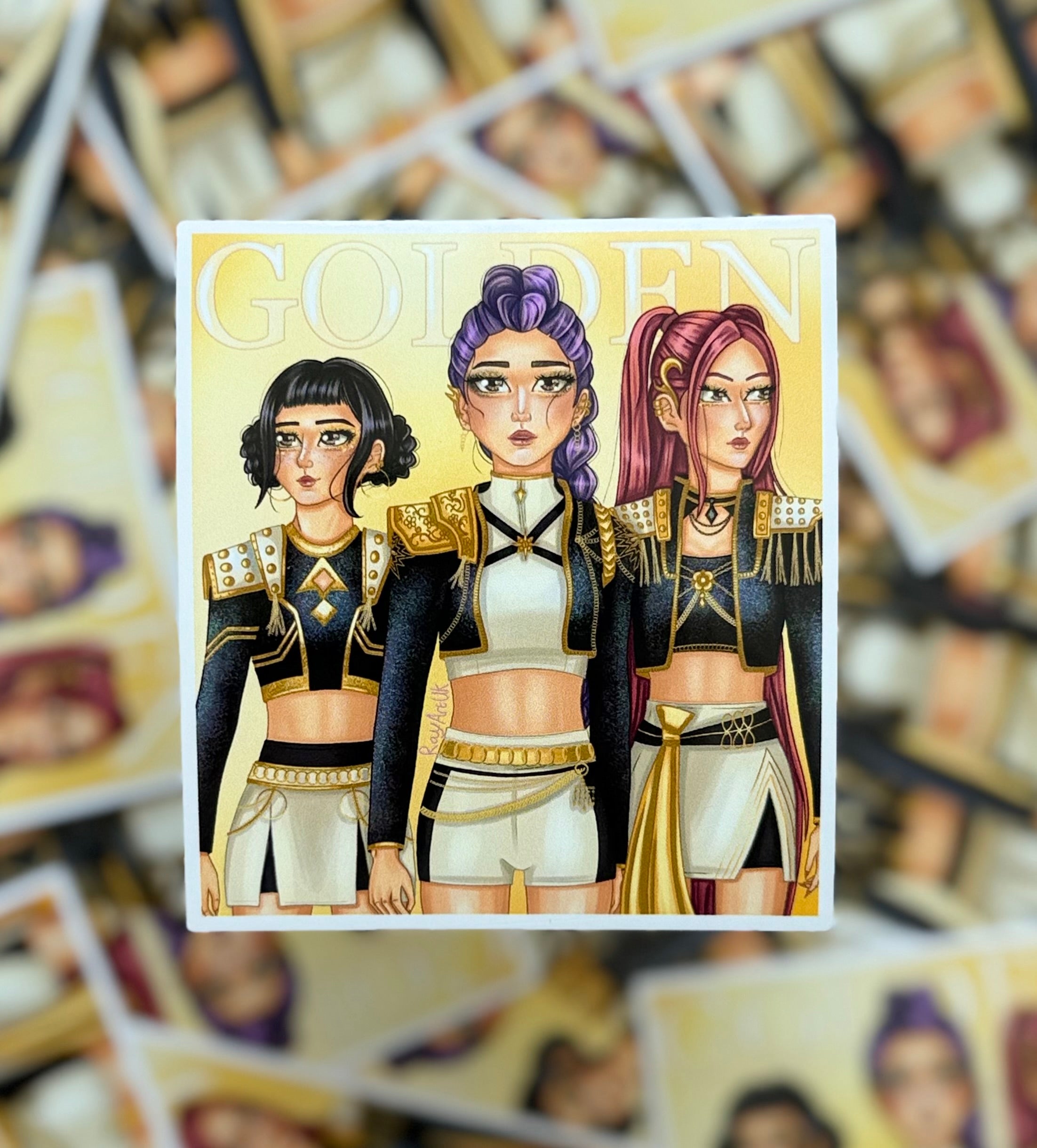 Golden Hunter girls sticker