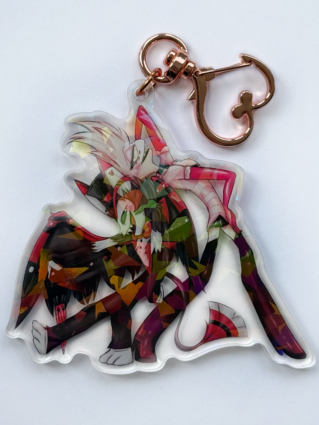 Cat and Angel keyring