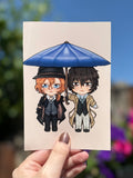 Double black umbrella print