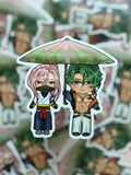 Matcha blossom umbrella stickers